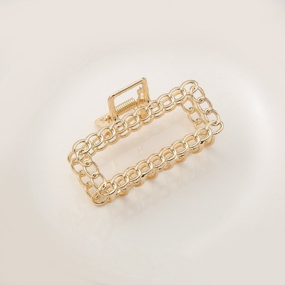 Combination of 5 Gold Hair Clip Shark Clip - Picture 4 of 5